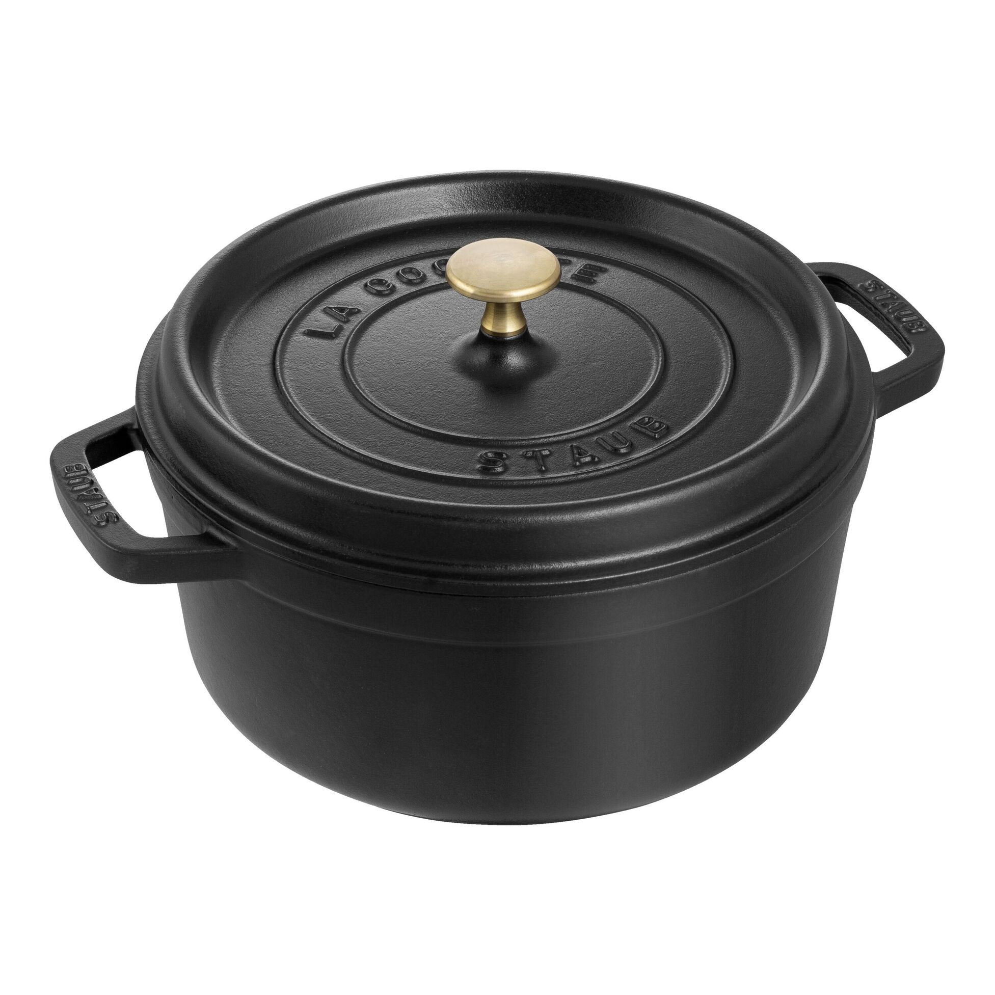 Cocotte 22 cm, Ronde, Noire, Fonte, Staub