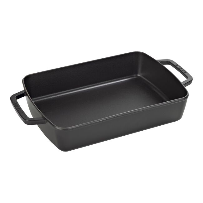 Plat en fonte rectangle 30 x 20 cm, Assiette chaude, Fonte, Staub 