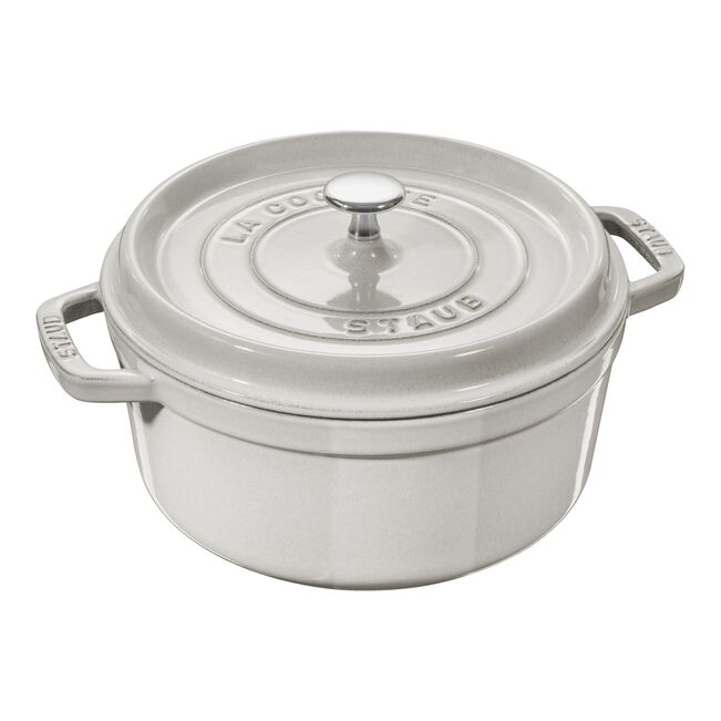 Cocotte 20 cm, Ronde, Truffe blanche, Fonte, Staub