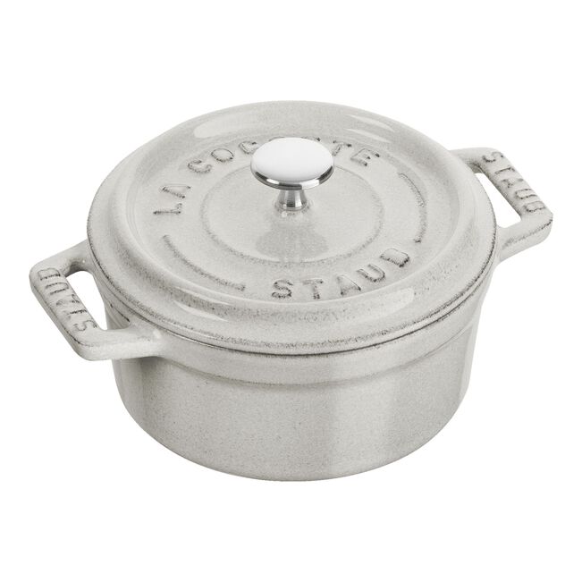 Cocotte 10 cm, Ronde, Truffe blanche, Fonte, Staub