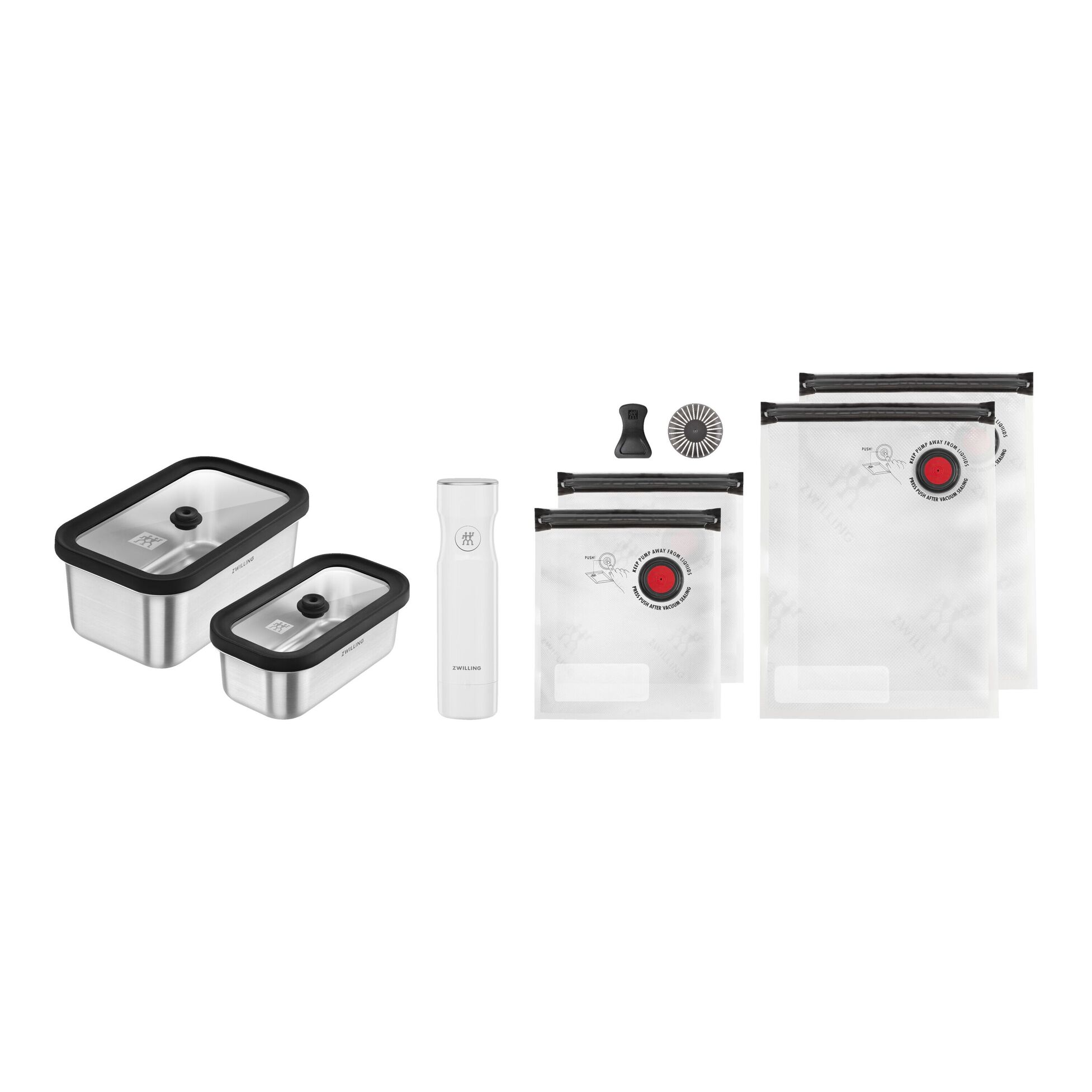 ZWILLING Fresh & Save, Kit de démarrage sous vide, Acier inoxydable, S, M, 9 pièces, 1037351