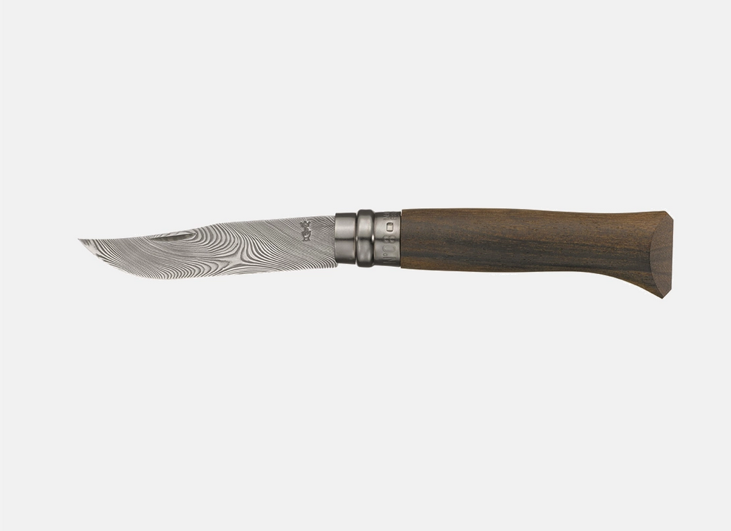 numéro 8, couteau de poche lame damas, manche ziricote, Opinel, série limitée 2026