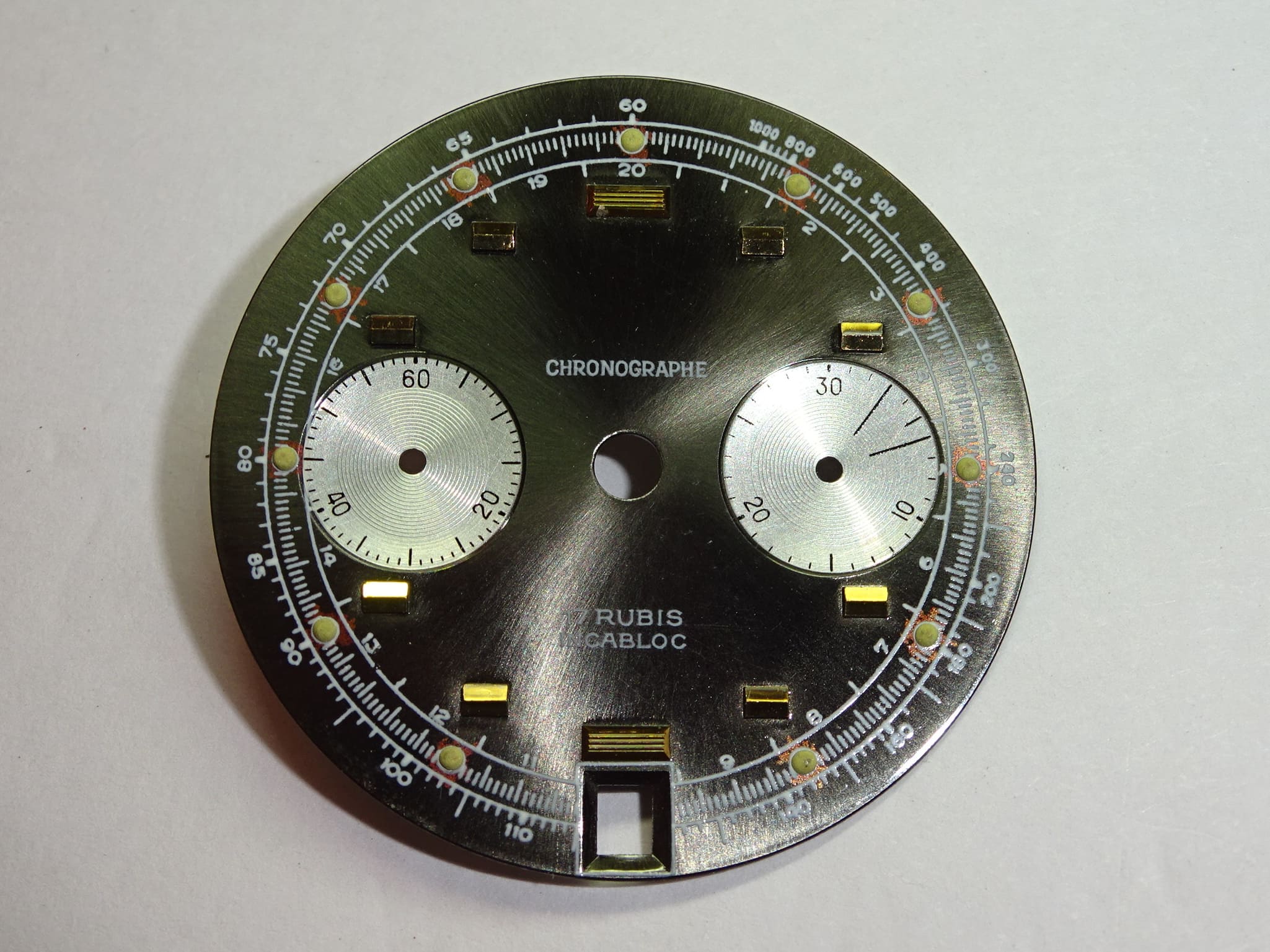 Landeron dial 187 189 (30 minutes) size 30.95 mm, black color (New)