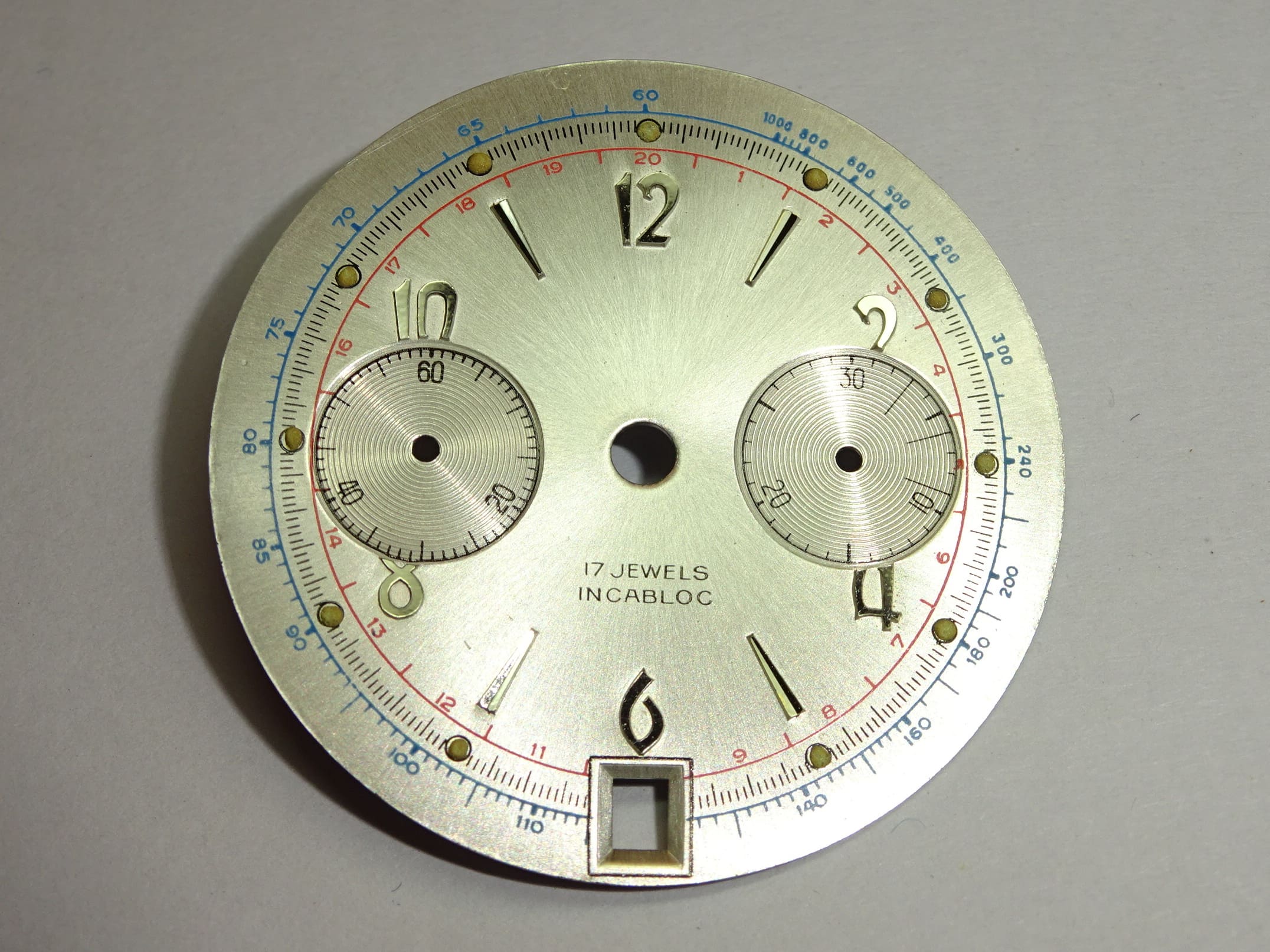 Landeron dial 187 189 (30 minutes) size 31.6 mm, silver color (New)