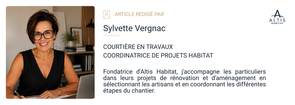 Sylvette Vergnac, courtière en travaux et coordinatrice de projets habitat, fondatrice d'Altis Habitat.