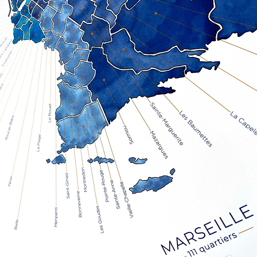 Affiche Marseille 111 quartiers l&eacute;gend&eacute;s