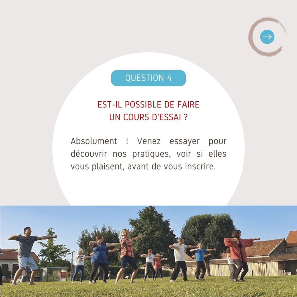cours d'essais de qi gong et de tai chi
