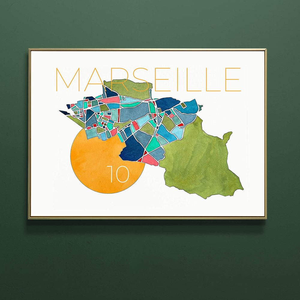 Affiche du 10e arrondissement de Marseille, entre ville et nature