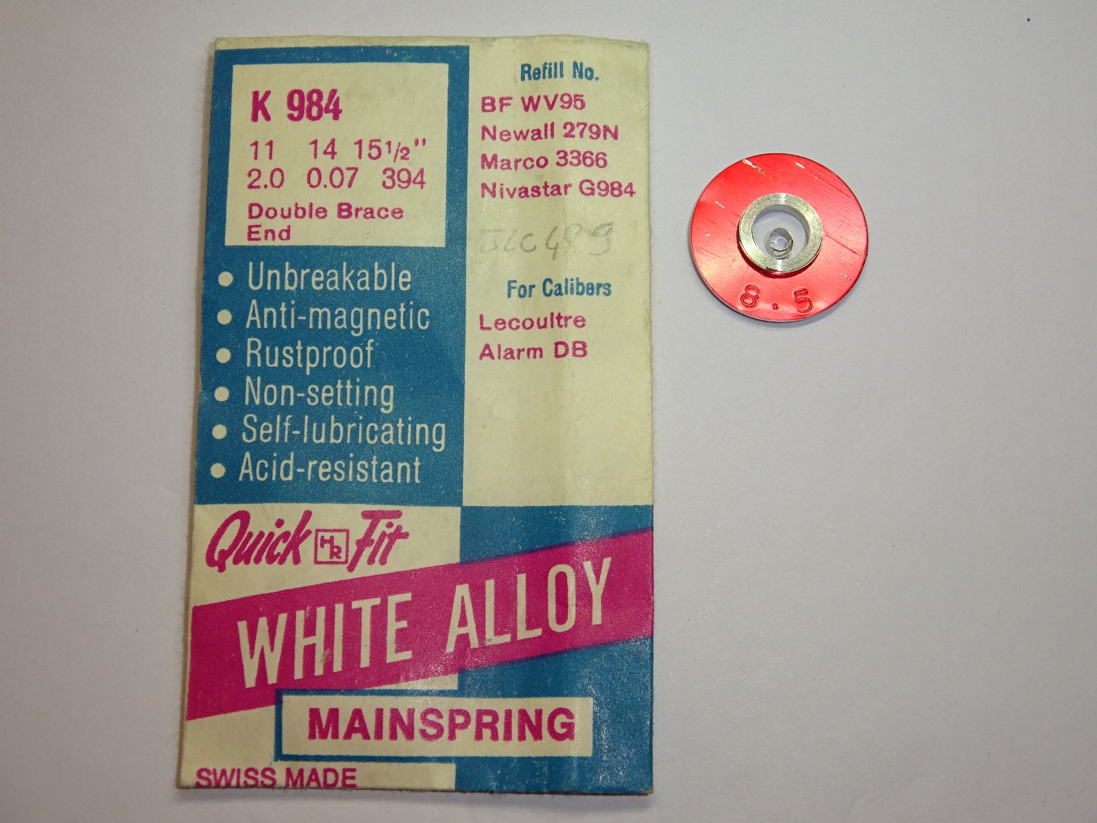 Jaeger-Lecoultre mainspring 489 alarm