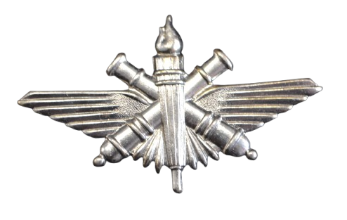 insigne de beret Ecole d'Artillerie Antiaerienne (EAA) Belge, periode 1950-60.