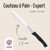 Nogent, Couteau à Pain ergonomique, Lame 19cm crantée 7,5mm, Affidenté® Confort