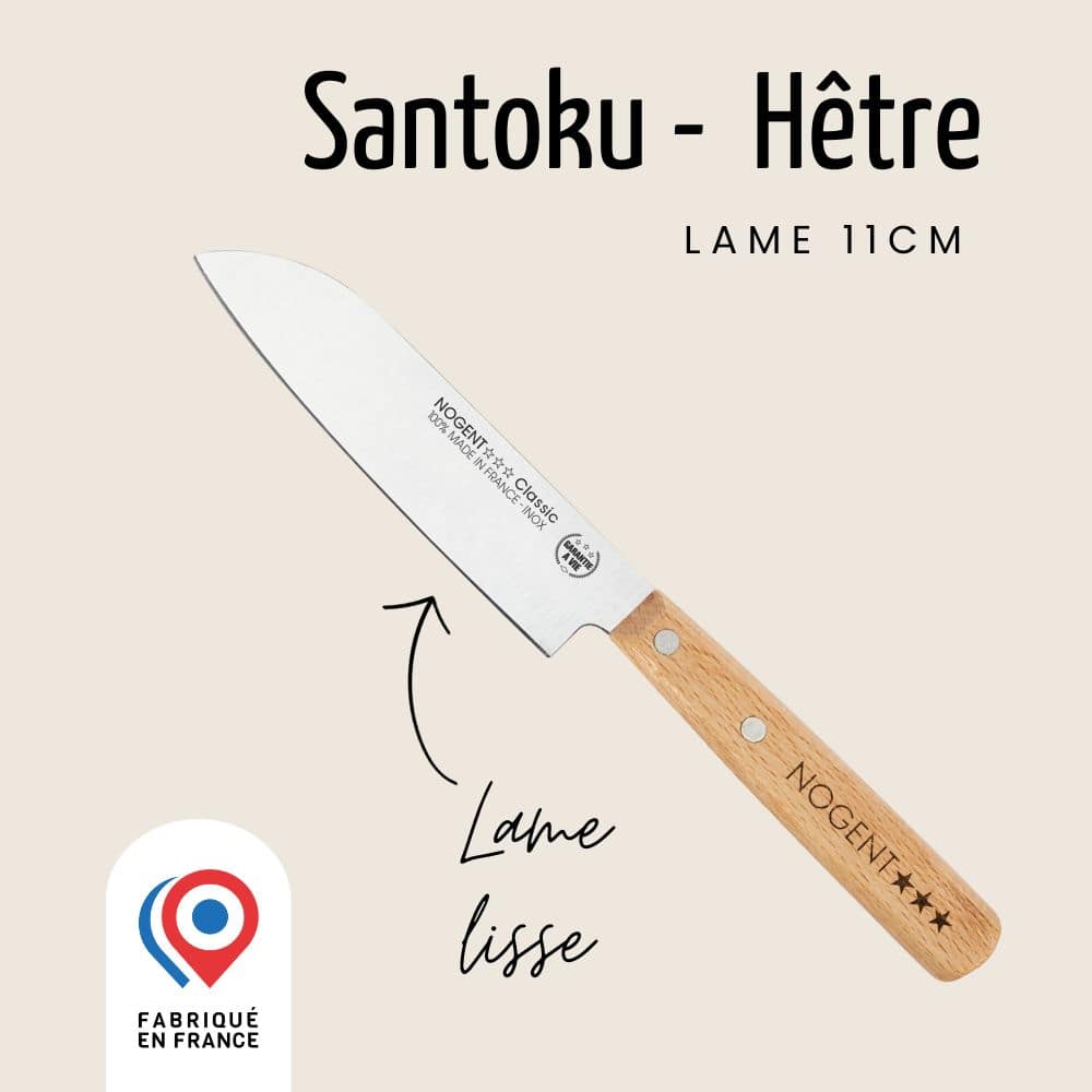 Nogent, Couteau Mini Santoku, Lame lisse 11cm, Nogent Iconic