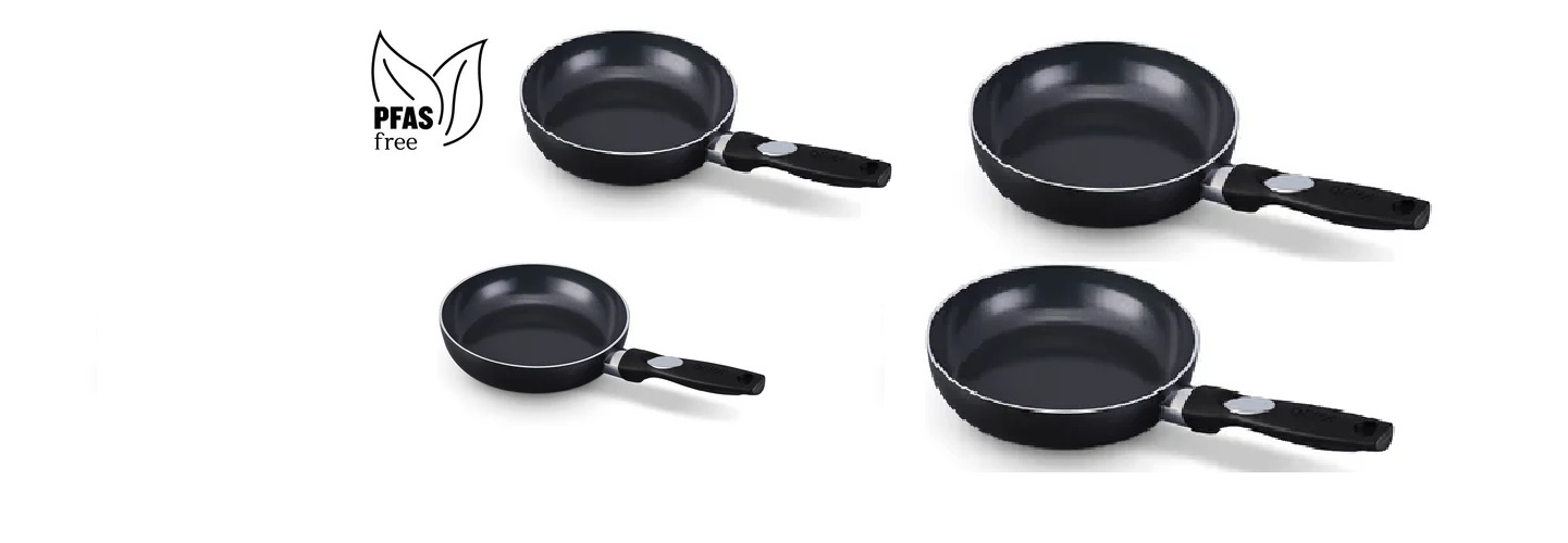 lot 4 poêles à frire 18cm + 22cm + 24cm + 26cm, anti adhésif céramique Pro Induc, BEKA