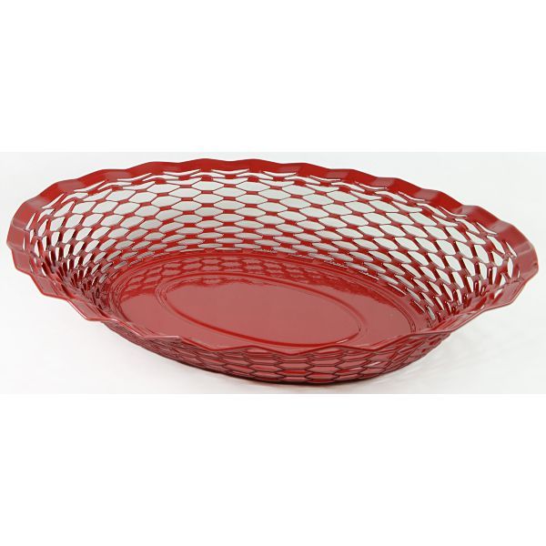  Corbeille à pain 30 x 24 cm, Vintage, ROGER ORFEVRE, France, Rouge