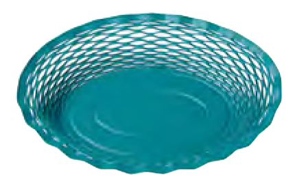  Corbeille à pain ovale 30 x 24 cm, Vintage, ROGER ORFEVRE, France, bleu canard