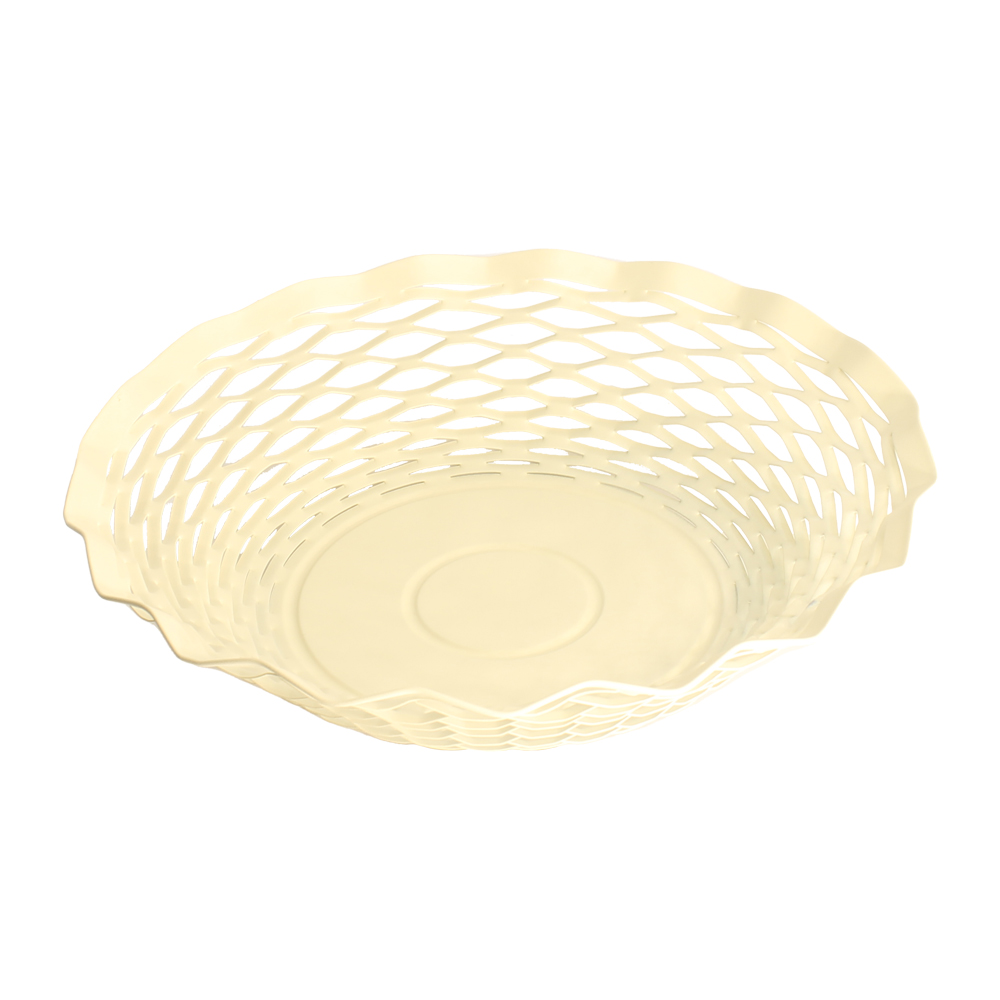 Corbeille ronde 24,5 cm, Vintage, ROGER ORFEVRE, France, blanc vanille