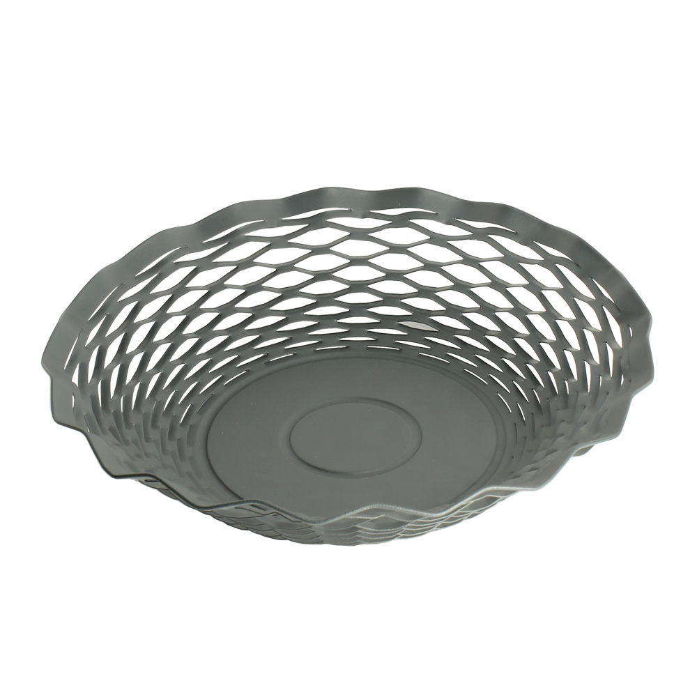 Corbeille ronde 24,5 cm, Vintage, ROGER ORFEVRE, France, gris