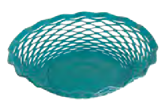 Corbeille ronde 24,5 cm, Vintage, ROGER ORFEVRE, France, bleu canard