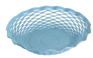 Corbeille ronde 24,5 cm, Vintage, ROGER ORFEVRE, France, bleu