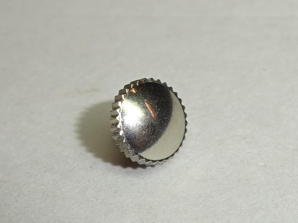 Patent Brevet steel crown 4.55mm , thread 0.80mm