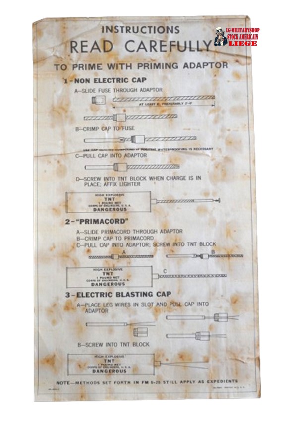 instructions read carefully TNT 1 pound WW2 