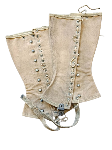 Paire de guêtres US M1938 originales - Taille 2R - Datées Août 1943