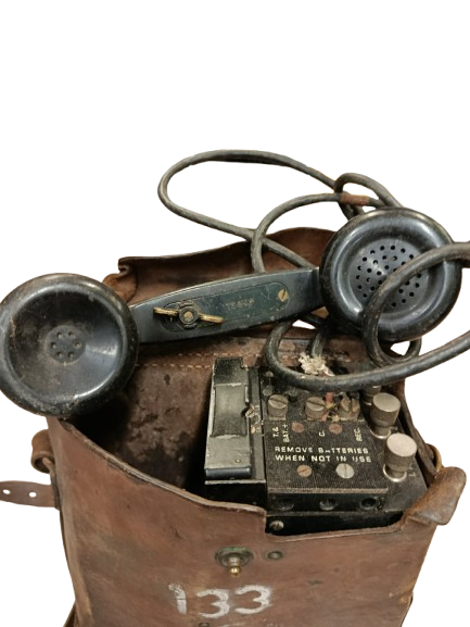 Téléphone de Campagne US EE-8-B (1944) – Daté Normandie / Libération – Étui Cuir