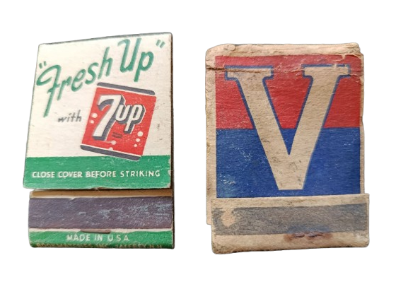 Allumettes US – WW2 Patriotique "V" COMPLET & Publicitaire 7Up